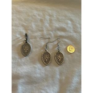 Celtic Green Man Pendant and Earrings